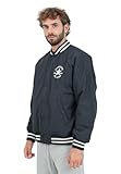 Converse Schwarze Bomberjacke für Herren mit Varsity Grafik XXL, Schwarz , XXL