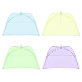 HUSOUE Fliegenschutz Essen, 4 Stück Fliegenhaube Lebensmittel Faltbar Fliegen Abdeckung 12 Zoll...