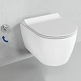 Dusch WC mit VitrA Armatur Kaltwasser I Taharet WC Komplettset weiß matt I Bidet WC randlos I...