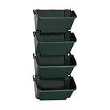 TkkMivcOC Pflanztaschen Hängend, Vertikale Garten Pflanzenwand mit 4 Blumenkasten, Rechteckig...