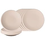 Villeroy & Boch NewMoon Beige Teller- & Schalen-Set 12-teilig, Speiseteller (27 cm) und flache...