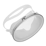 GOOHOCHY Vollgesichts-tauchmaske Oval aus Edelstahl Weiß Anti-Fog Schnorchelmaske für Erwachsene...
