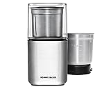 ROMMELSBACHER Gewürz und Kaffee Mühle EGK 200 - 2 Edelstahlbehälter mit Schlagmesser &...