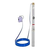 MSW Brunnenpumpe 70 mm / 2,75'' - 3800 l/h - 550 W - 50 m Kabel / 55 m Förderhöhe - Edelstahl,...