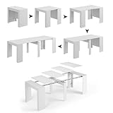 Dmora - Ausziehbarer Tisch Compton, ausziehbarer Esstisch, Tisch mit Erweiterungen ausziehbar auf...