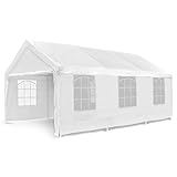 Hochwertiges Festzelt Partyzelt Pavillon 4x6 m weiß mit Seitenteilen für Garten als Unterstand...