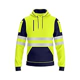 NOROZE Herren Hi-Viz Kapuzenpullover Grau Reflektierendes Band Hohe Sichtbarkeit Sicherheit Mantel...