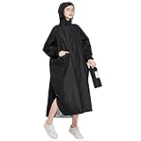 Gaga city Regenponcho Unisex Wasserdicht Fahrrad mit Tasche Vorne Wasserdichter Poncho mit Kapuze...