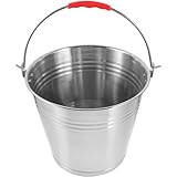 Gatuida Edelstahleimer 10L Pferdefuttereimer Wassereimer mit Deckel und Griff Rostfrei Langlebig...