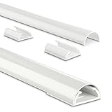 Hama Stabiler Kabelkanal aus Aluminium Weiß (1,1 Meter Länge, für 5 Kabel, robuste halbrunde...