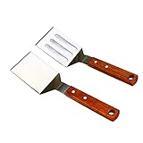 KLAQQED Pfannenwender Grillspachtel Spachtel Pfannenwender Edelstahl Grillwender Spachtel Set...