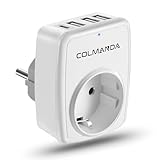 Charmofun USB Steckdose, Steckdosenadapter mit 3 USB Ladegerät (3A) und 1 Typ-C Port (3A),...
