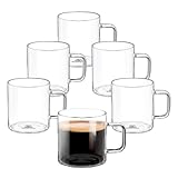 Wilmax | Teegläser & Kaffeegläser mit Henkel Set | Gläser für Heiß- und Kaltgetränke |...