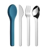 Campingbesteck aus Edelstahl - Tragbares Reiseutensilien Set mit Gabel Löffel Messer,...