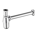 Ibergrif - Metall Siphon, Universal Geruchsverschluss für Waschbecken und Waschtisch, Chrom