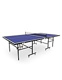 MUWO Premium Indoor Tischtennisplatte mit klappbarer MDF-Platte, Robustes, rollbares Stahlgestell...