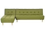 4-Sitzer Ecksofa Schlaffunktion Chaiselongue rechts L-förmig Stoff grün Alsten