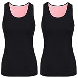 2 Stück Damen Innenfleece Tank Tops Ärmellos Thermounterwäsche Thermo Unterhemd Baumwolle Thermo...