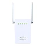 Oikabio WLAN Router WiFi Repeater 300M Doppel Antennen Signal Verstärker Internet Range Extender...
