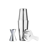 Derrison Cocktail Shaker Set:18 und 793.8 g gewichtete Boston Shaker Dosen, Doppelwandiger Jigger...