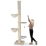 HAPPYPET Kratzbaum 'Leonardo' Grosse Katzen Stabil XXL Deckenhoch, 250 bis 275 cm - 18 cm Dicke...