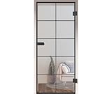 HORI Loft Glastür aus ESG-Sicherheitsglas: Modernes quadratisches Design Glastür Innentür für...