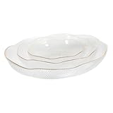 KOMBIUDA 3 Stück Teiliges Glasschalen mit Goldrand Vielseitige Dessert und Obstplatten aus...