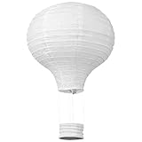 30cm Papierlaterne Runde, Weiß Papierlampion Heißluftballon Papierlaterne Deko Ballon Lampenschirm...