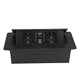 EIMSOAH Pop-up-Steckdosenleiste für den Schreibtisch, Sicher, Schwarz, 2 Zinken-Steckdosen,...