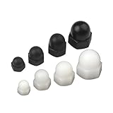 Sechskantmuttern 500 Stück Nylon-Hutmuttern mit Sechskantkopf, schwarz/weiß, M3-M12(WHITE,M8)
