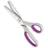 Zackenschere, Zickzackschere aus Edelstahl, Zackenschere mit rutschfestem Griff für Stoff, Papier,...