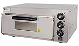 Beeketal 'BPO33-1' Profi Pizzaofen mit 400x400 mm Schamottstein Backfläche, Gastro Steinbackofen...