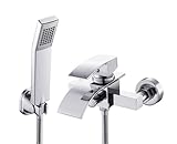 BONADE Badewannenarmatur mit Handbrause, Wasserfall Badewanne Wasserhahn Wannenarmatur mit Umsteller...