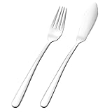 Baluue Edelstahl Fischbesteck Fischmesser Fischgabel Poliert Ergonomisch für Restaurant und Zuhause...