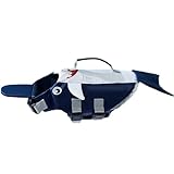 Shark Hundeschwimmweste,Hundeschwimmweste, Verstellbarer Hai-Badeanzug für Haustiere, Blaue Bequeme...