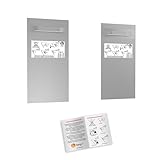 Spiegelbefestigung Set L - 2 Stück Spiegelbleche 200x100 mm für das Aufhängen von Spiegeln,...