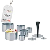 TOPANBIETER 999 Premium Dessertringe Set Edelstahl 10-teilig, Profi Speisenringe Ø 4/6/8 cm, mit...