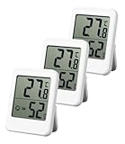 Birshe Thermometer Hygrometer,3 Stück Digital Hygrometer Innen Mini Thermo-Hygrometer Präzise...
