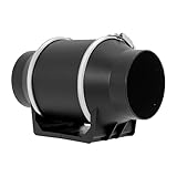 Shalmidor Rauchabzug Rohrventilator, 100mm Inline-Kanalventilator, Abluftventilator 220m³/h,...