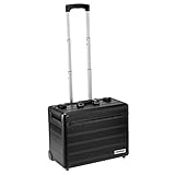 anndora Business Trolley Pilotenkoffer Laptopfach TSA Schlösser Aluminium Oberfläche Schwarz