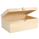Holzkiste mit Deckel 25*15*8cm, Holztruhe Erinnerungsbox Holzbox Allzweckkiste Aufbewahrungsbox...