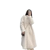 Wintermantel Aus Lammfell Für Damen, Warmer Mantel Mit Stehkragen Für Damen, Langer Lammfellmantel...