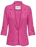 ONLY Damen Blazer Leinen Jacke ONLCaro Sakko mit 3/4-Ärmeln 15312199 Raspberry Rose 38