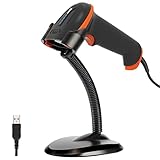 Tera Barcode-Scanner 1D Laser USB Wired Kabelgebunden Handheld Barcodescanner Handscanner Lesegerät...