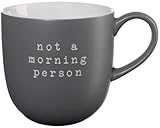 ASA Selection Hey! Not A Morning Person - Grauer Kaffeebecher mit Henkel aus Porzellan, 350 ml