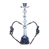 TDJDYQU 21' 2-Schlauch Shisha Hookah Set Tragbare Kristallglas-Wasserpfeife für...
