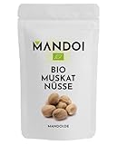 Mandoi BIO Muskatnuss 12 Stück, Muskat Nuss aus Sri Lanka. Muskatnüsse ganz, organic Nutmeg