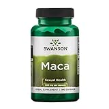 1x Swanson Maca - 500 mg hochdosiert | 100 Kapseln je Packung | Maca-Wurzel-Extrakt Peru Ginseng...