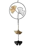 formano Deko Fensterhänger Girlande Ginko 60 cm Metall Mobile Fenster Dekoration Schwarzgold Ginkgo...