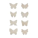 TUDUZ 8 Packungen selbstgemachte Windspiel-Dekoration aus Holz mit Schmetterlingen. Kreativer,...